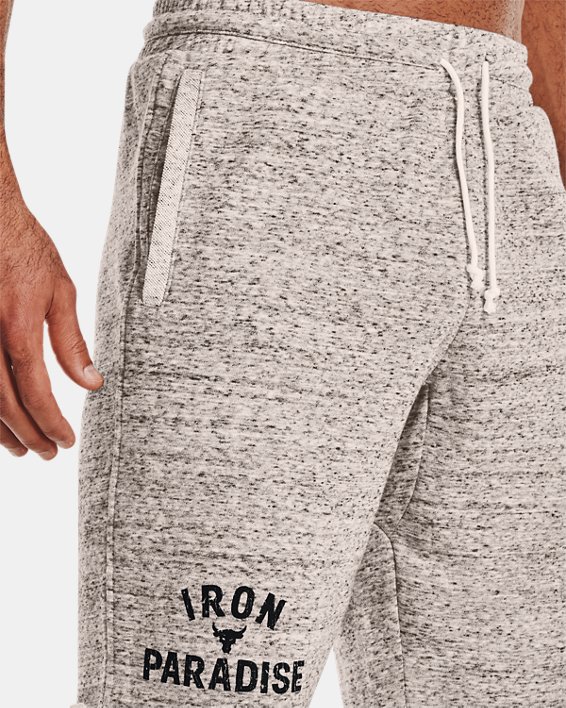 Men's Project Rock Terry Iron Shorts in White image number 4